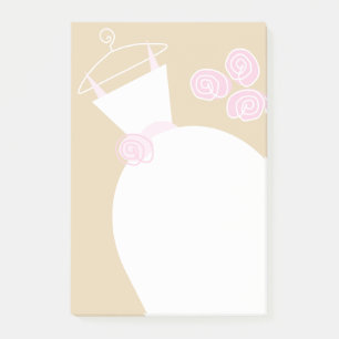 Wedding Gown Pink beige vertical post-it note