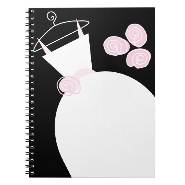 Wedding Gown Pink black notebook (Front)