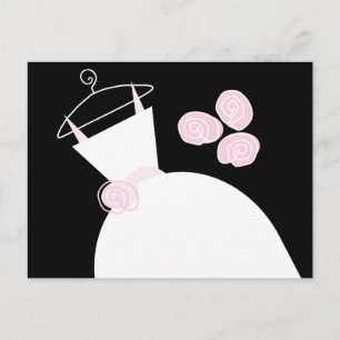 Wedding Gown Pink black pastel horizontal Postcard