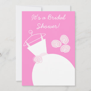 Wedding Gown Pink bridal shower invitation