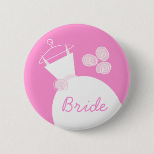 Wedding Gown Pink 'Bride' button
