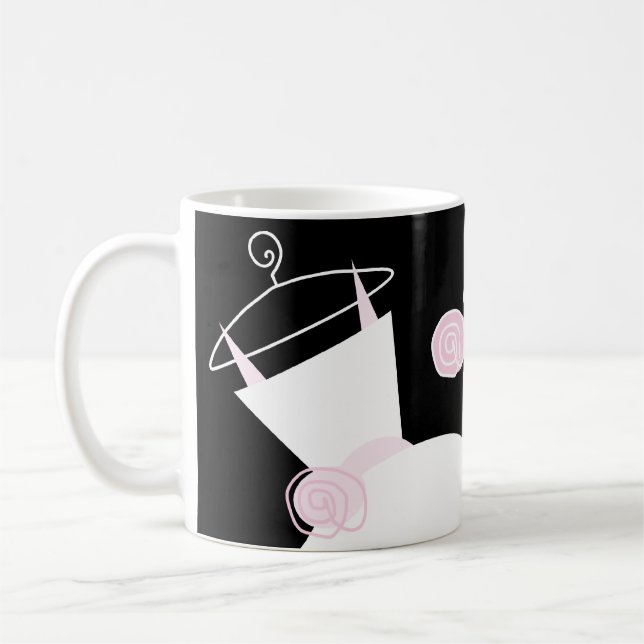 Wedding Gown Pink 'Bride Groom' mug black (Left)
