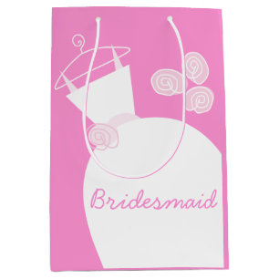 Wedding Gown Pink Bridesmaid medium Gift Bag