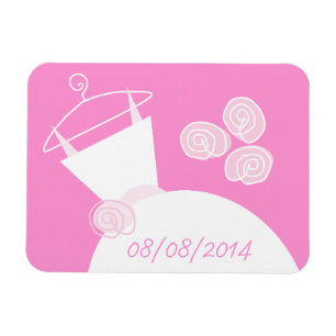 Wedding Gown Pink 'Date' horizontal Magnet