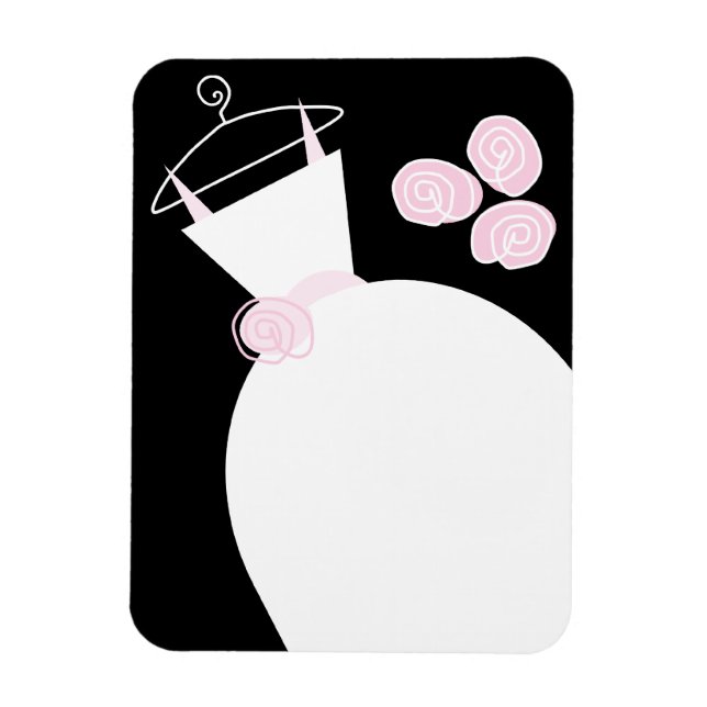Wedding Gown Pink flexible magnet black (Vertical)