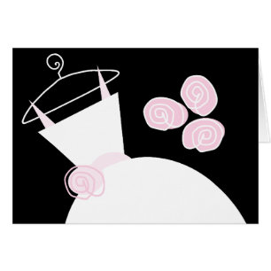 Wedding Gown Pink horizontal black pastel