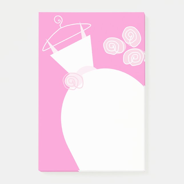 Wedding Gown Pink vertical post-it note (Front)