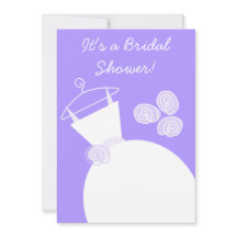 Wedding Gown Purple bridal shower invitation