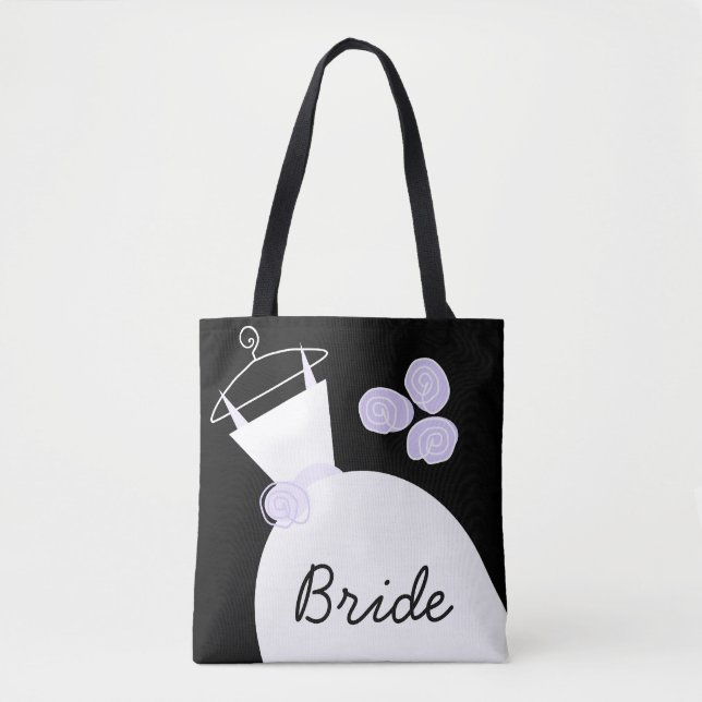Wedding Gown Purple Bride all over tote bag black (Front)