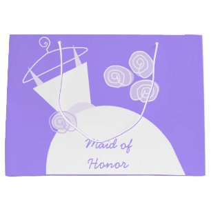 Wedding Gown Purple Maid of Honour large Gift Bag