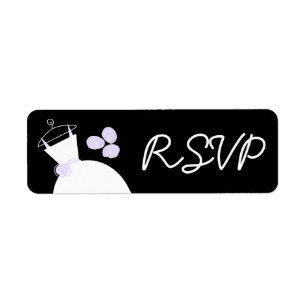 Wedding Gown Purple 'RSVP' black small