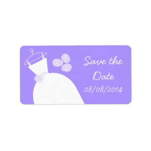 Wedding Gown Purple 'Save the Date' medium Label