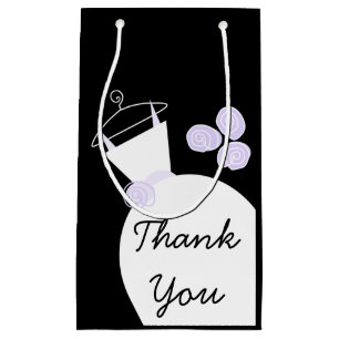 Wedding Gown Purple Thank You gift bag black