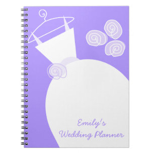 Wedding Gown Purple 'Wedding Planner' Notebook