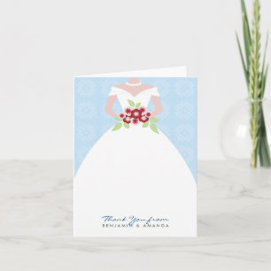 Wedding Gown Thank You Card (blue)