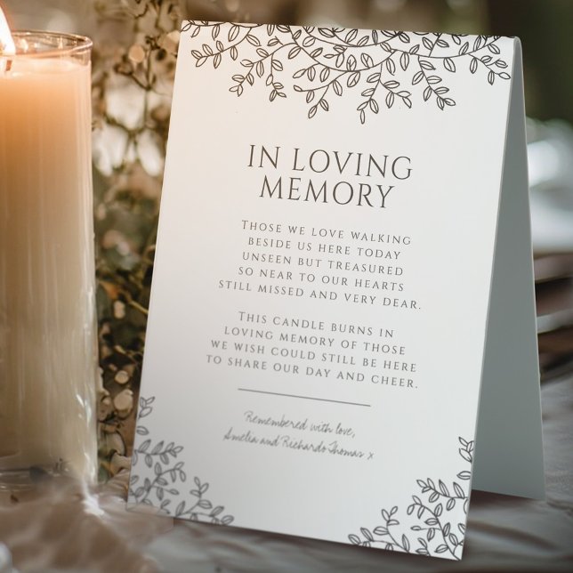 Wedding gray leaf monogram in loving memory (Creator Uploaded)