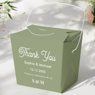 Wedding Green Bride Groom  Favour Box