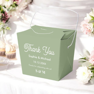 Wedding Green Bride Groom  Favour Box