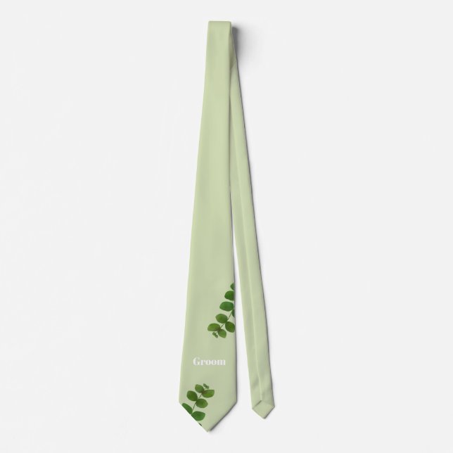 Wedding Green Chic Groom Tie (Front)