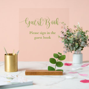 Wedding Green Chic Guest Sign 