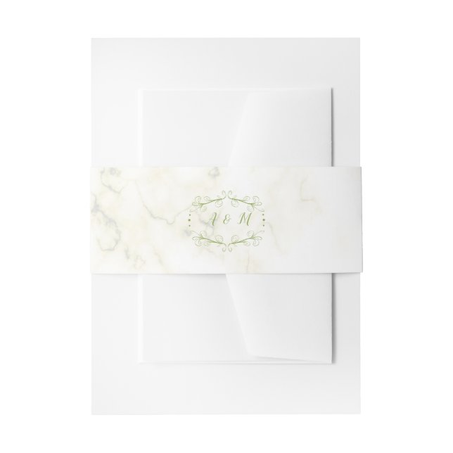 Wedding Green Chic Invitation Belly Band (Front Example)