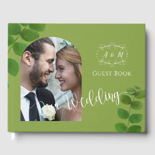 Wedding Green Chic Photo Guest Book