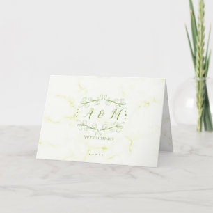 Wedding Green Chic Photo Thank You Card