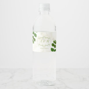 Wedding Green Chic Water Bottle Label