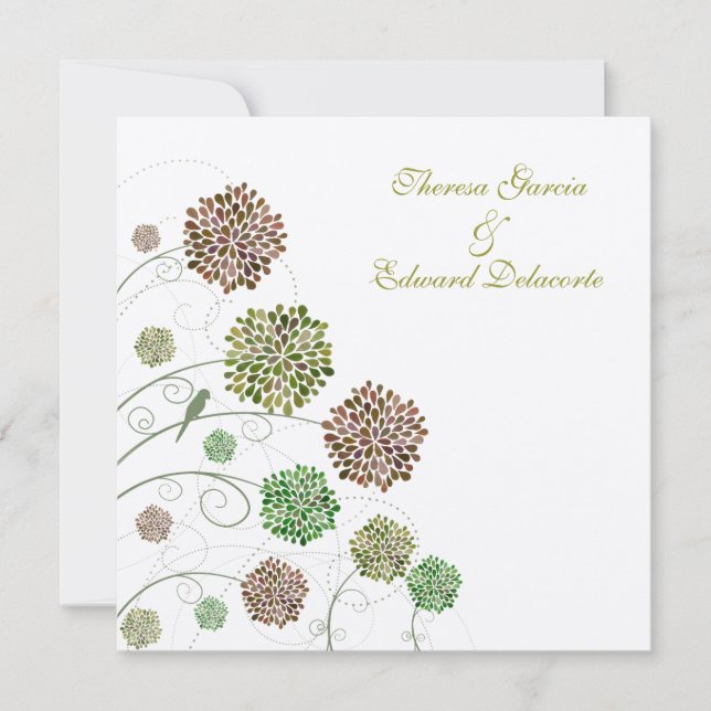 Wedding Green Gables Personalised Invitation (Front)