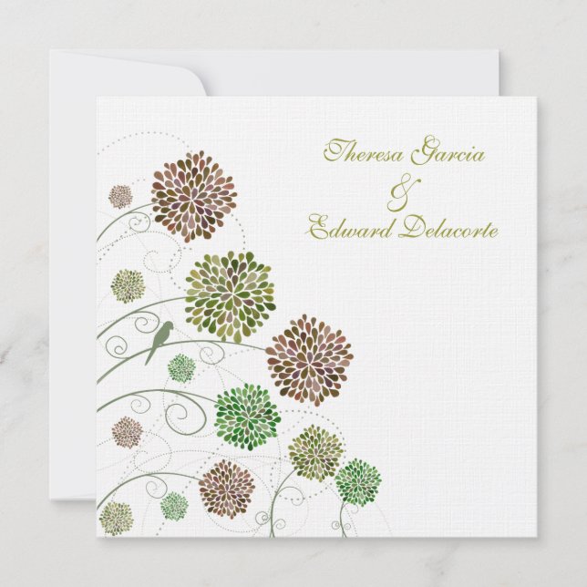 Wedding Green Gables Personalised Invitation (Front)