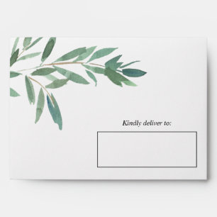 Wedding Green Leaves  Return Address Envelope