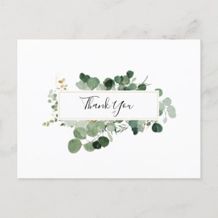 Wedding Greenery Budget Thankyou Postcard
