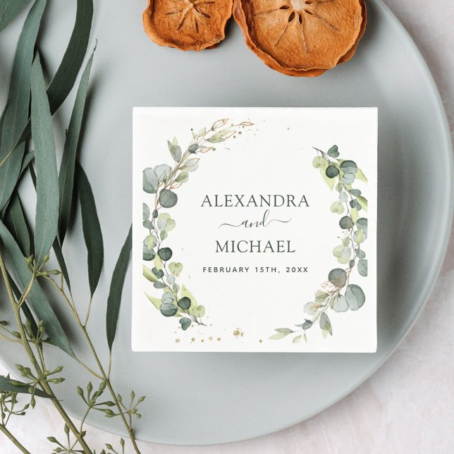 Wedding Greenery Eucalyptus Botanical Napkin (Creator Uploaded)