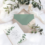 Wedding greenery Eucalyptus botanical sage green Invitation<br><div class="desc">Eucalyptus Greenery foliage modern minimal garden party sage green Wedding Invitations. Simple contemporary botanical design.</div>