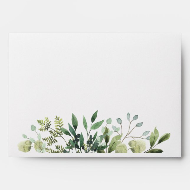 Wedding Greenery Eucalyptus Watercolor  Envelope (Front)