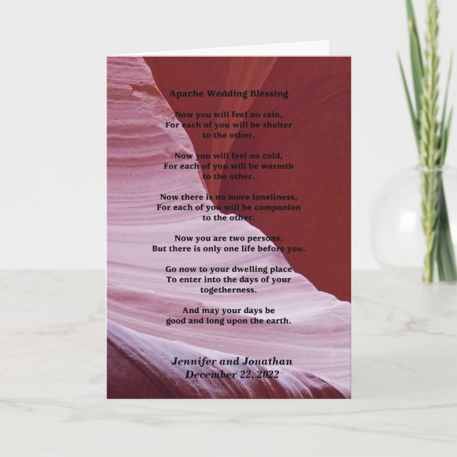Wedding Greeting Card Apache Blessing Inside v2 (Front)