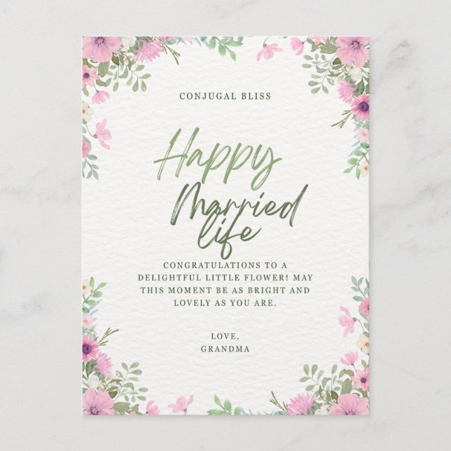 Wedding greeting  invitation postcard (Front)