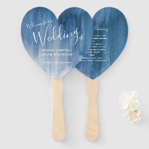 Wedding grey blue modern tinted art program fans