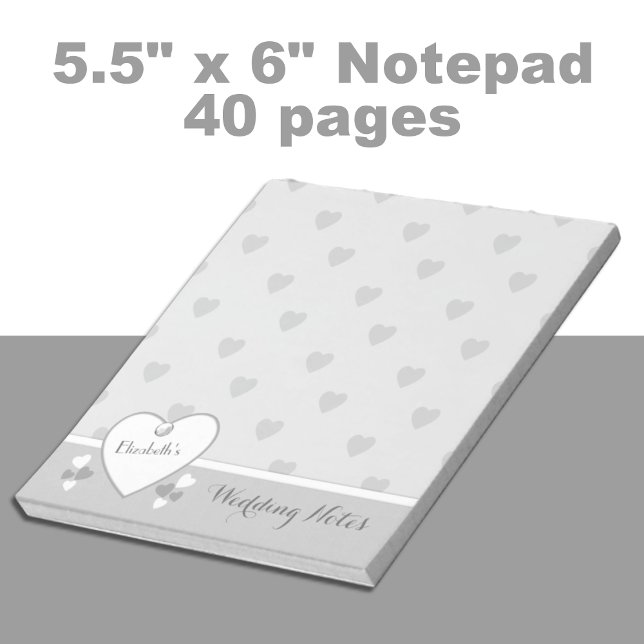 Wedding grey with love hearts notepad (Creator Uploaded)