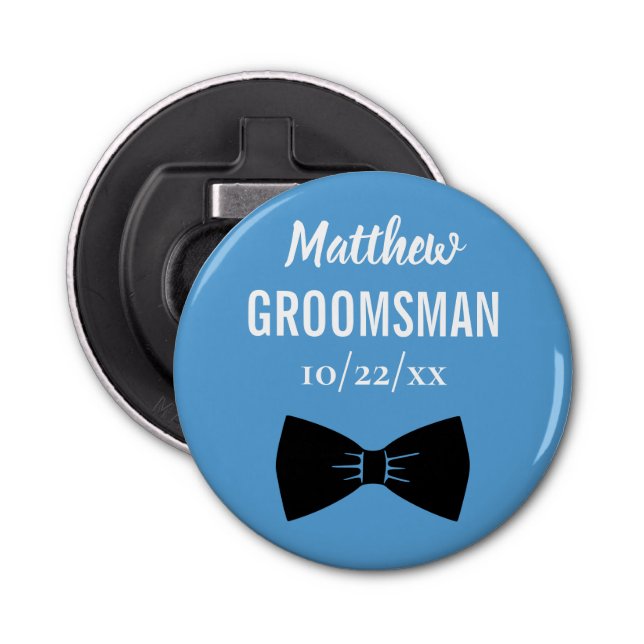 Wedding Groomsman Bachelor Party Favour Bow Tie Bo Bottle Opener (Front)