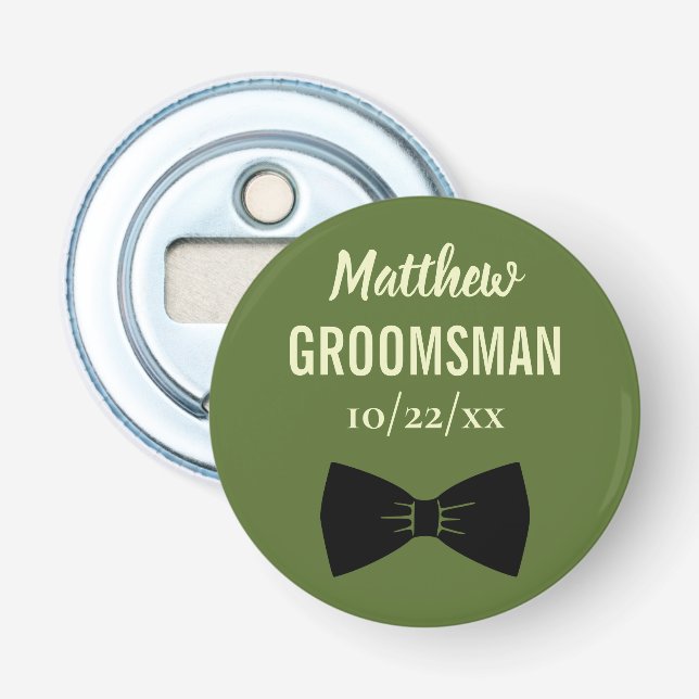Wedding Groomsman Bachelor Party Favour Bow Tie Bottle Opener (Front)