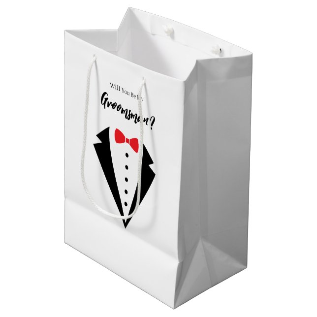 Wedding Groomsman Gift Bag (Front Angled)