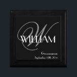 Wedding Groomsman Gift Modern Monogram   Name Gift Box<br><div class="desc">Wedding Groomsman Gift Modern Monogram Name Keepsake Gift Box. Click personalise this template to customise the Keepsake Gift Box with your Groomsman' Monogram Initial, and name and date quickly and easily. 30 Day Money Back Guarantee. Ships Worldwide fast. Wedding Groomsman Gift Modern Monogram Name Gift Box. Created by RjFxx *All...</div>