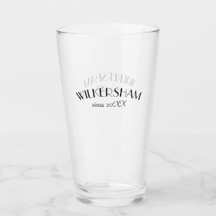 Wedding Groomsman Monogram Beer Glass