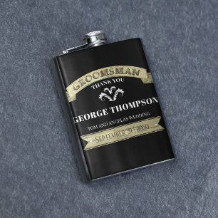 Wedding Groomsman Vintage Classic Simple Hip Flask
