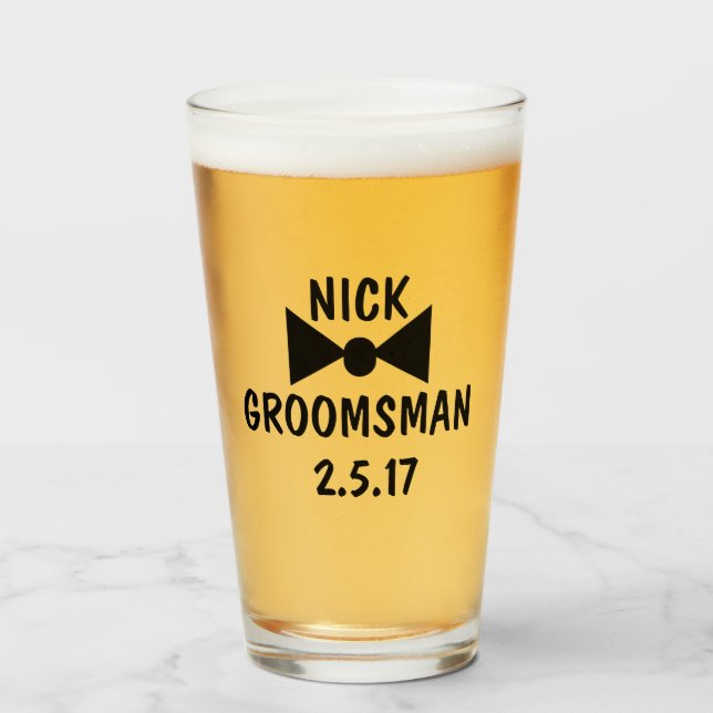 wedding Groomsmen Gifts, Groomsmen Glass (Front Filled)