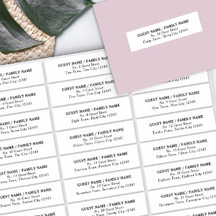 Wedding Guest Address Label 30 Separate Addresses