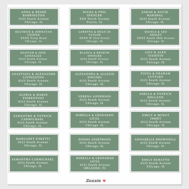 Wedding guest Address labels Cut Vinyl Sticker (Sheet)