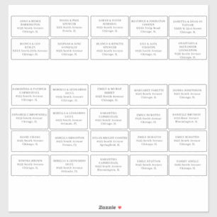 Wedding guest Address labels Cut Vinyl Sticker