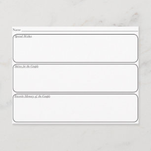 Wedding Guest Advise Card